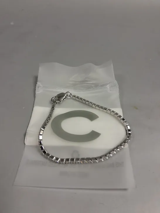 CERNUCCI WOMENS WHITE GOLD MICRO TENNIS BRACELET 