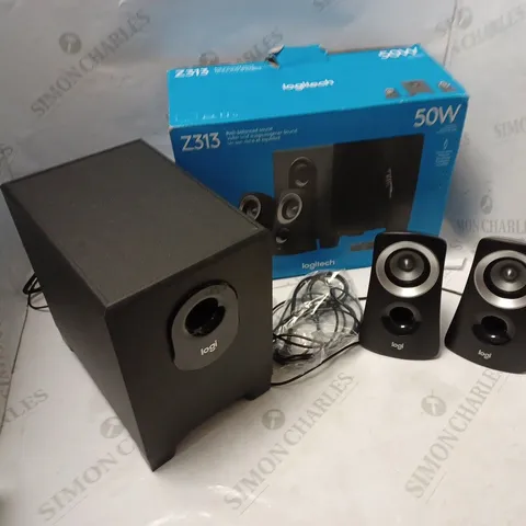 BOXED LOGITECH Z313 2.1 AMP AND SPEAKERS WITH WIRED REMOTE CONTROL