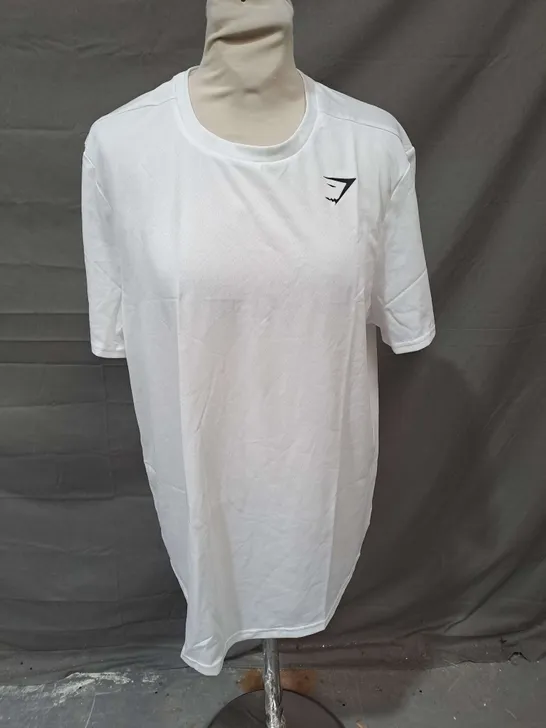 GYMSHARK ARRIVAL TSHIRT REGULAR FIT IN WHITE SIZE M