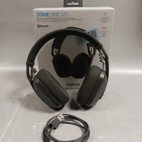 BOXED LOGITECH ZONE VIBE 125 WIRELESS OVER-EAR HEADPHONES 