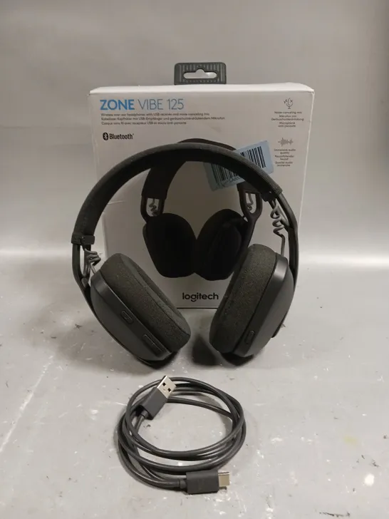 BOXED LOGITECH ZONE VIBE 125 WIRELESS OVER-EAR HEADPHONES 