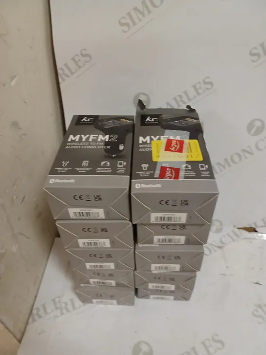 BOX OF 10 KITSOUND MYFM WIRELESS TO FM AUDIO CONVERTERS 