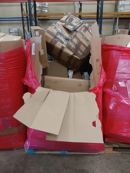 PALLET OF ASSORTED HOUSEHOLD ITEMS AND CONSUMER PRODUCTS TO INCLUDE; BOXED FURNITURE ETC 