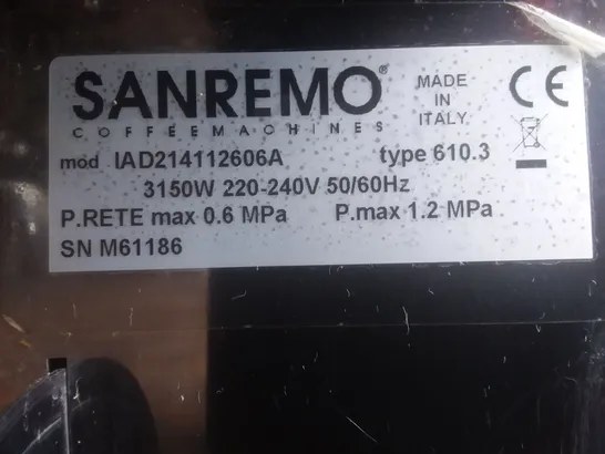 SANREMO AMALFI DELUXE COFFEE MACHINE