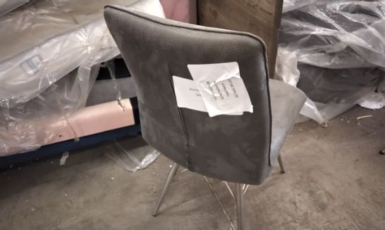 DESIGNER DARK GREY/BLACK LEATHER DINING CHAIR WITH METAL LEGS