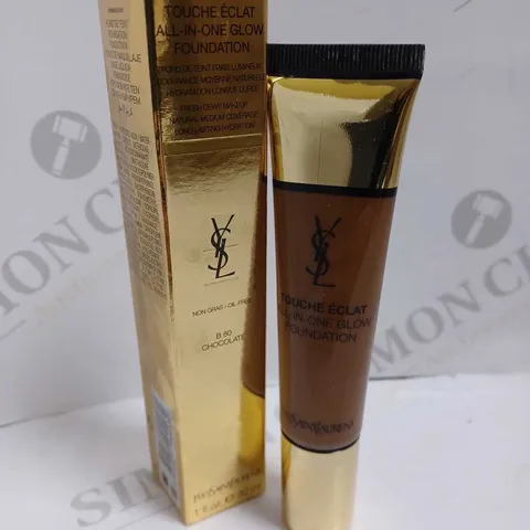 YVES SAINT LAURENT TOUCHE ECLAT ALL-IN-ONE GLOW FOUNDATION 30ML - B80 CHOCOLATE