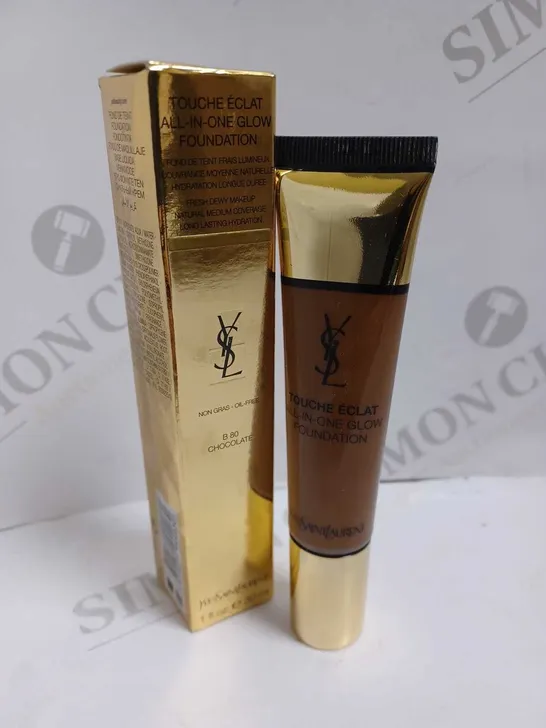 YVES SAINT LAURENT TOUCHE ECLAT ALL-IN-ONE GLOW FOUNDATION 30ML - B80 CHOCOLATE