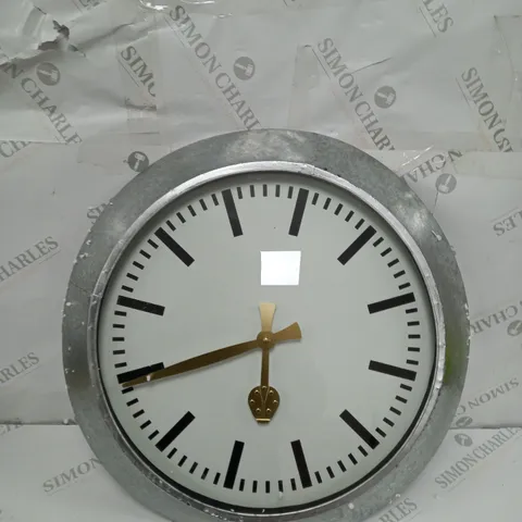 LARGE OUTDOOR GALVANISED STEEL CLOCK - WHITE FACE