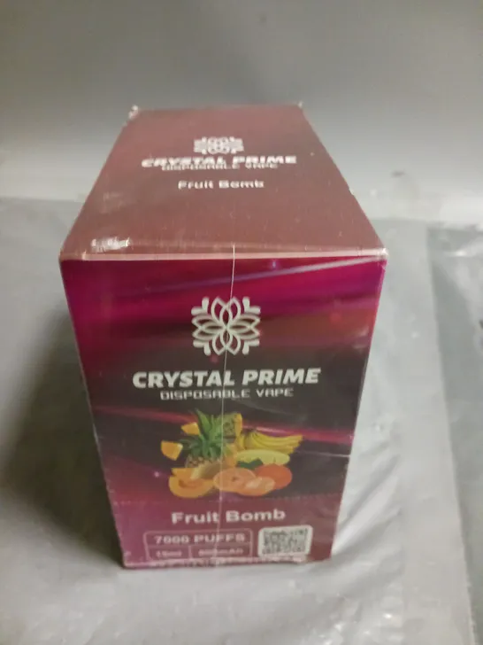 SEALED 10-PACK OF CRYSTAL PRIME 7000 PUFF 15ML DISPOSABLE VAPES - FRUIT BOMB