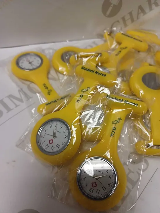 LOT OF APPROX 12 YELLOW STUDENT NURSE POCKET WATCHES 