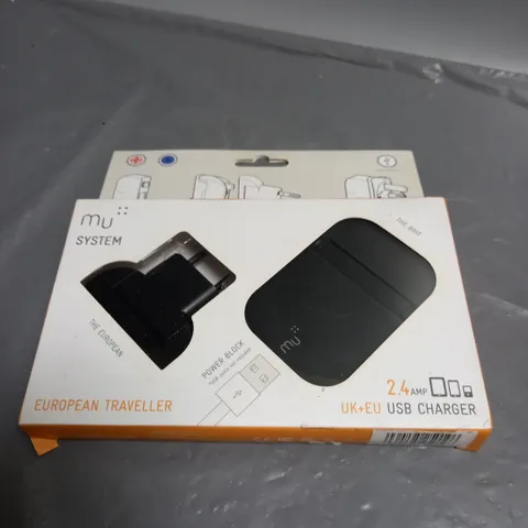 BOXED MU SYSTEM UK & EU USB CHARGER SET 