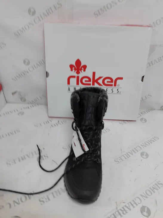 BOXED RIEKER BLACK WINTER HIKING BOOTS SIZE 6 