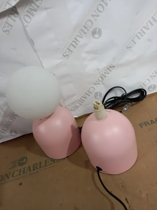 JOHN LEWIS SET OF 2 PINK LAMPS