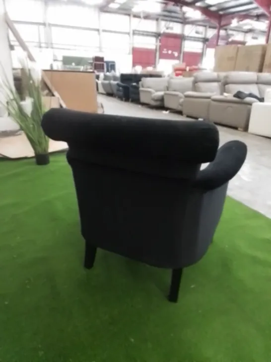 DESIGNER HARMONY BLACK VELVET ARM CHAIR