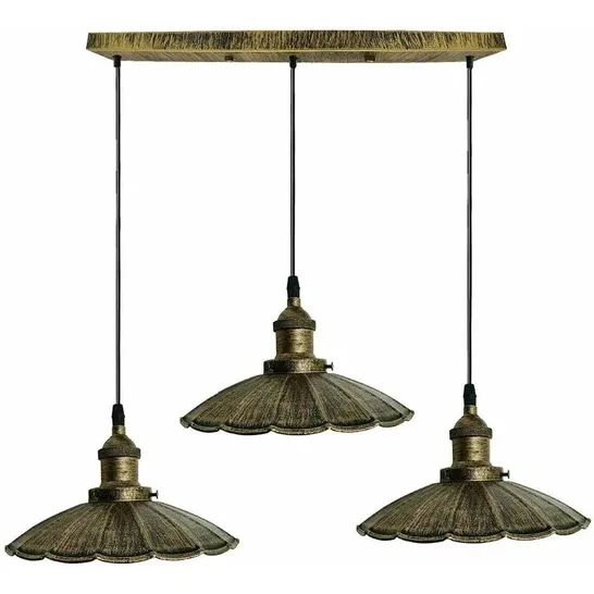 BOXED ARTURO 3-LIGHT BRUSHED KITCHEN ISLAND PENDANT 