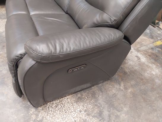DESIGNER JAMES POWER RECLINING TWO SEATER SOFA CHARCOAL LEATHER 