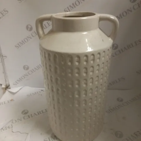 NEUTRAL LARGE EMBOSSED CHURN VASE