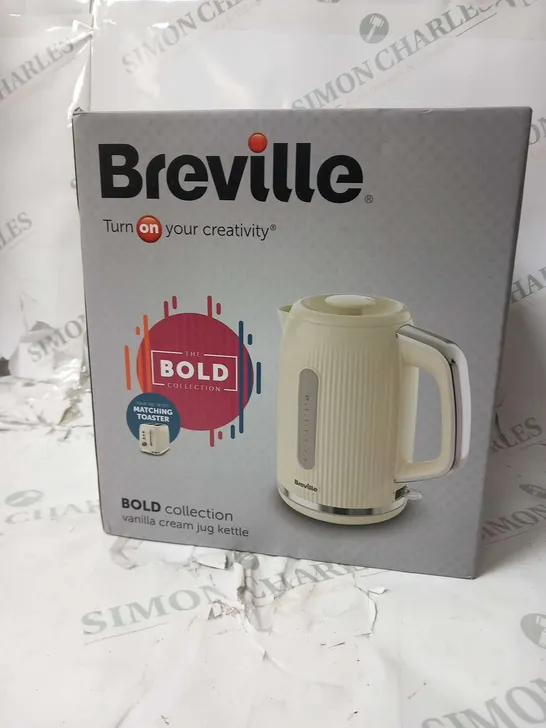 BOXED BREVILLE THE BOLD COLLECTION VANILLA CREAM JUG KETTLE