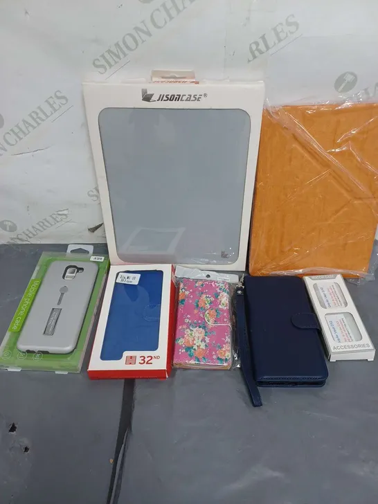 LOT OF APPROXIMATELY 20 MOBILE PHONE AND TABLET CASES. VARIOUS COLOURS. FOR HTC, SAMSUNG ETC