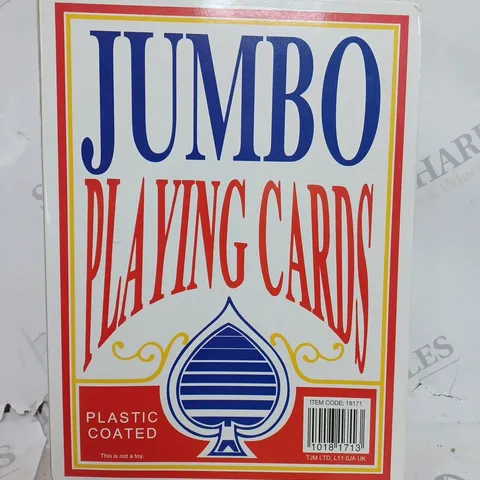 JUMBO SIZED PLASTIC COATED PLAYING CARDS	