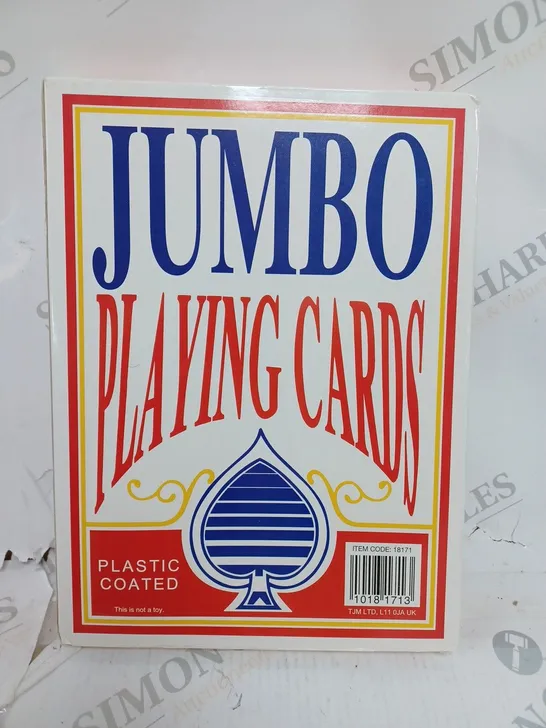 JUMBO SIZED PLASTIC COATED PLAYING CARDS	