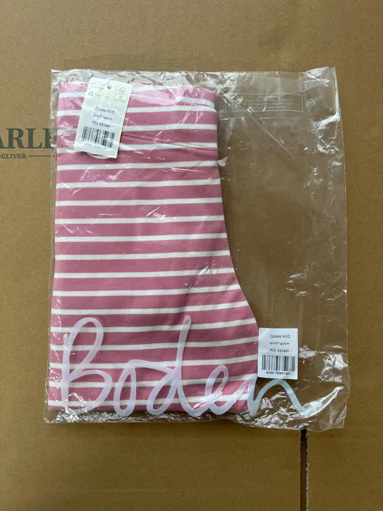 BAGGED BODEN GIRLS 9-10Y PINK STRIPED PANTS