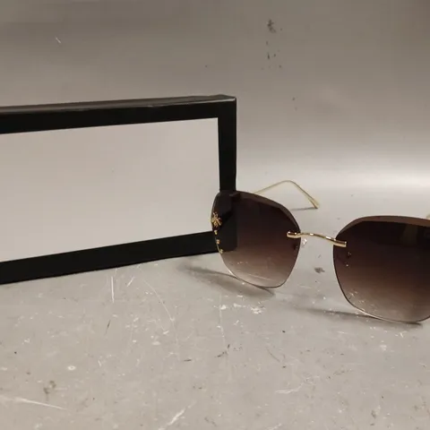 GUCCI TINTED RIMLESS FRAME SUNGLASSES 