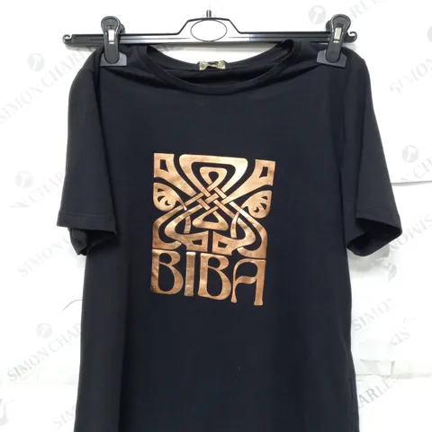 BIBA LOGO T-SHIRT BLACK SIZE 12