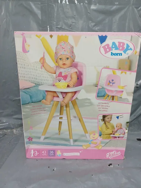 BOXED BABY BORN HIGH CHAIR  RRP £28.99