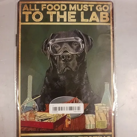 ALL FOOD MUST GO TO THE LAB METAL POSTER ART PRINT