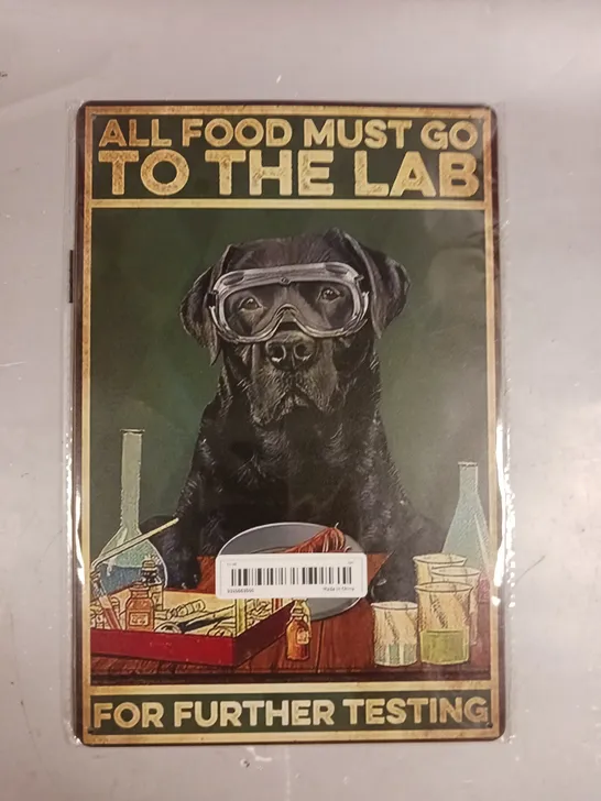 ALL FOOD MUST GO TO THE LAB METAL POSTER ART PRINT