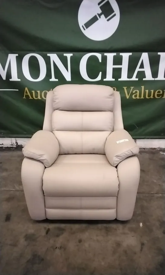 QUALITY BRITISH DESIGNED & MANUFACTURED G PLAN GREENWICH MANUAL RECLINER ARMCHAIR CAMBRIDGE PLASTER LEATHER