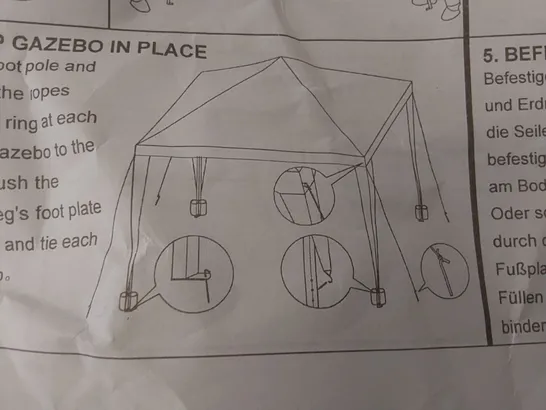 BOXED YUEBO GAZEBO 3X3 FOLDING WATERPROOF GAZEBO - COLOURS MAY VARY