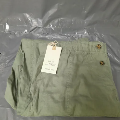 MONSOON HARPER LINEN TROUSERS KHAKI SIZE MEDIUM