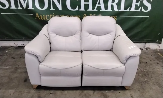 QUALITY BRITISH DESIGNED & MANUFACTURED G PLAN JACKSON 2 SEATER POWER RECLINER SOFA CAPRI CHALK LEATHER