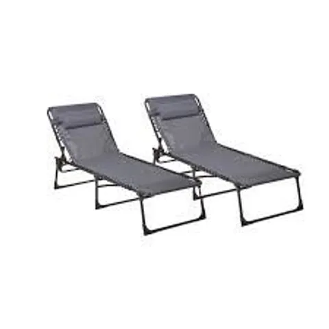 BOXED SET OF 2 NEO SUN LOUNGERS - GREY (1 BOX)