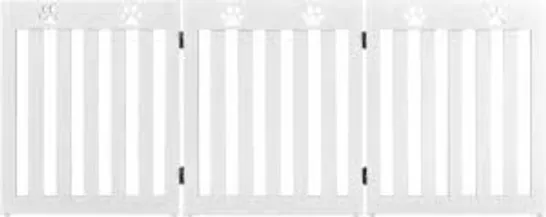 BOXED COSTWAY 3 PANELS FOLDING PET GATE - WHITE