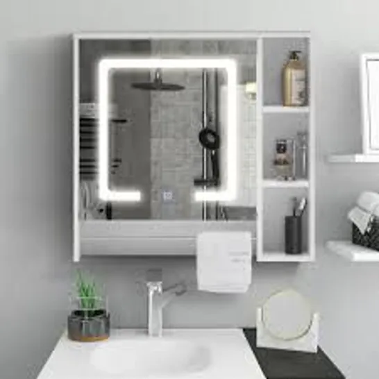 BOXED BATHROOM MIRROR CABINET WITH LIGHTS, WALL MOUNTED WITH 3 SHELVES