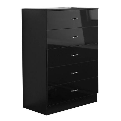 BOXED JOSELYN 5 DRAWER CHEST - BLACK