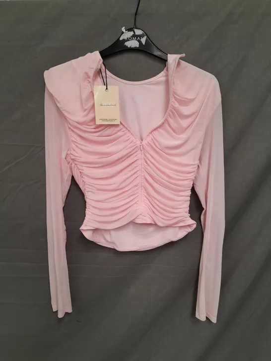 MARS THE LABEL RUCHED FRONT TOP PINK SIZE 16