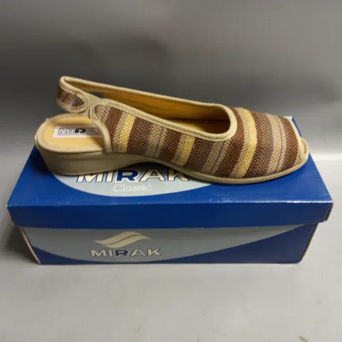 BOXED MIRAK CARLA BROWN LADIES SLING BACK OPEN TOE SANDALS SIZE EU 42