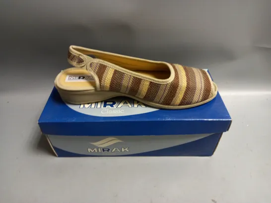 BOXED MIRAK CARLA BROWN LADIES SLING BACK OPEN TOE SANDALS SIZE EU 42