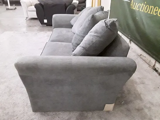 QUALITY DESIGNER DURY 3 SEATER SOFA - DARK GREY FABRIC