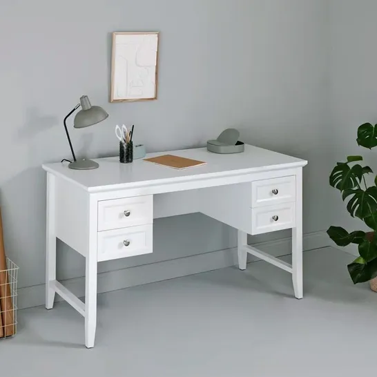 BOXED CHAMBLIN WRITING DESK IN WHITE (1 BOX)