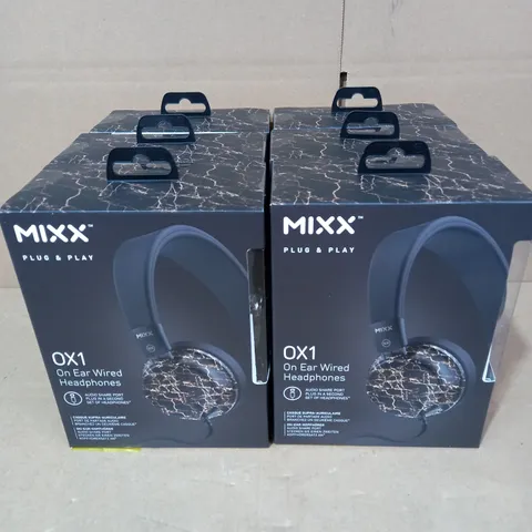 LOT OF 6 MIXX OX1 WIRED HEADPHONES 