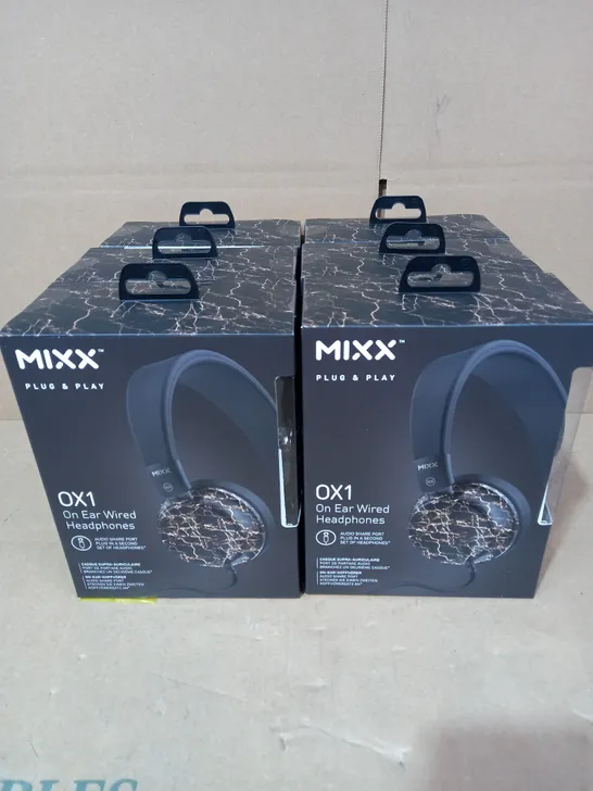 LOT OF 6 MIXX OX1 WIRED HEADPHONES 