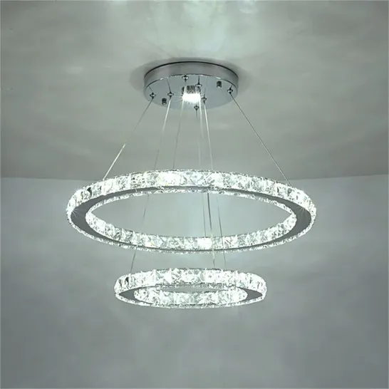 BOXED LUCCHESI 2 LIGHT CRYSTAL LED CHANDELIER 