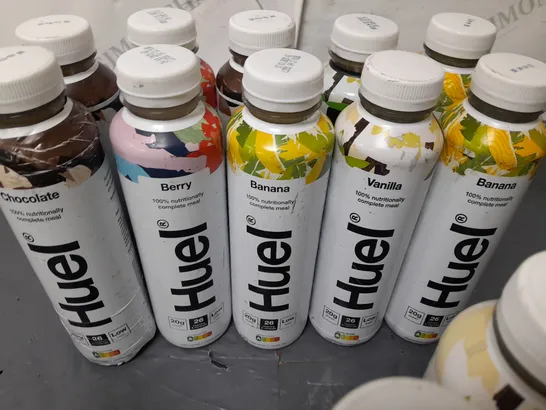 LOT OF 15 ASSORTED 500ML BOTTLES OF HUEL - VARIOUS FLAVOURS