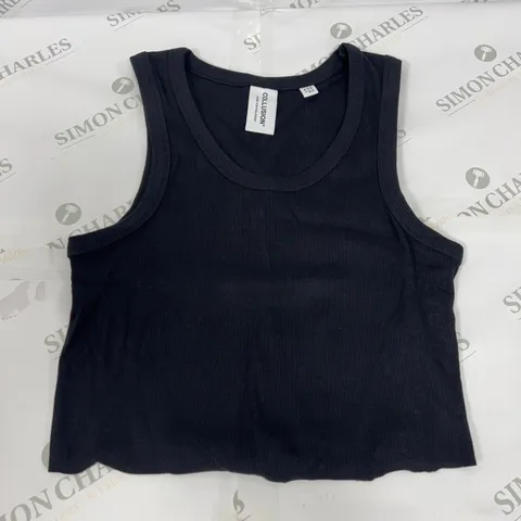 COLLUSION RIB VEST TOP IN BLACK SIZE 12