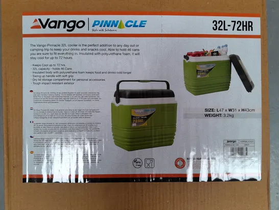 BOXED VANGO PINNACLE 32L 72HR PORTABLE CHILLER IN GREEN 